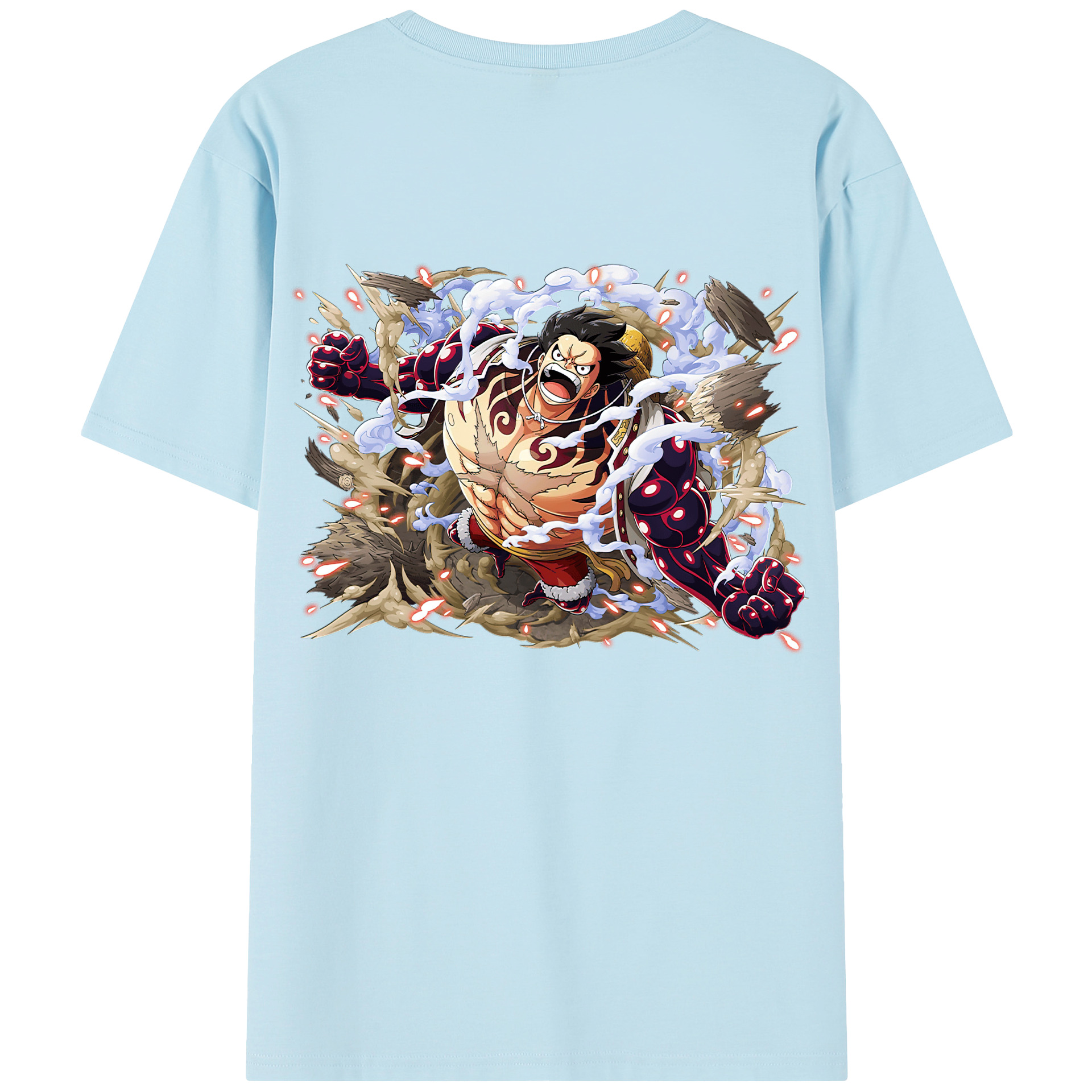 ワンピース モンキー・D・ルフィ ONE PIECE Monkey D. Luffy 綿100％半袖Tシャツ（背面プリント）